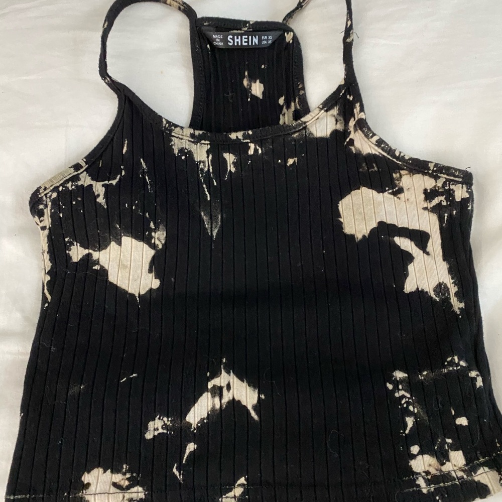 One of a kind tie-dyed black cami